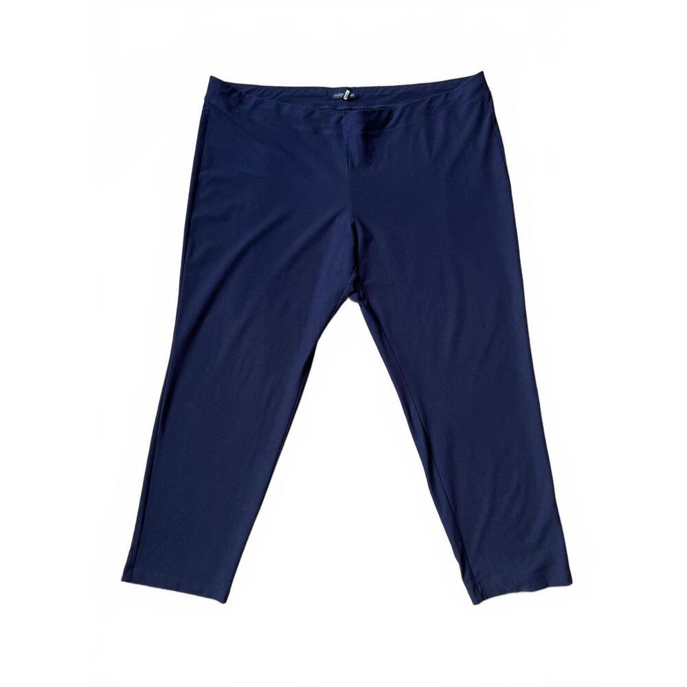 Eileen Fisher Stretch Jersey Slim Ankle Pants Woman 3X Navy Blue Pull-On Knit
